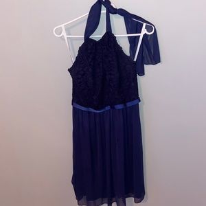 Blue Halter top graduation dress.